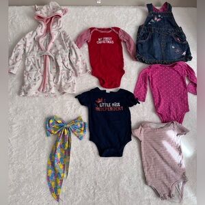 Baby Girl Clothing Bundle (7pc) Size 6-9 month Carter’s, Just One You, & More